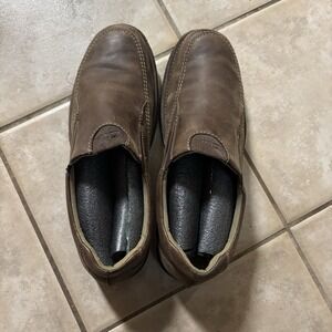Clark's Men's Leather Slip On Loafers Brown Size 13 Wide Dress Casual Shoes